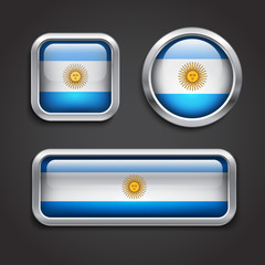 Argentina flag glass buttons