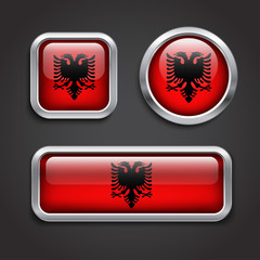 Albania  flag glass buttons