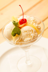 ice cream with fruits