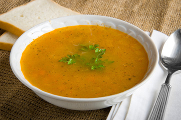 A simple rustic pea soup