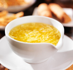 chinese food - bowl of egg drop soup