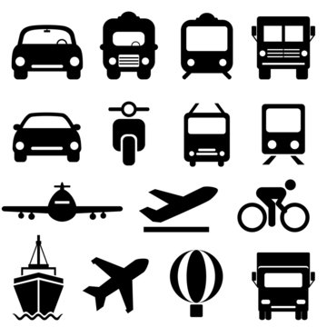 Transportation icon set