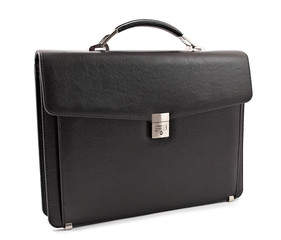 Black leather briefcase
