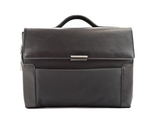 Black leather briefcase