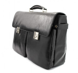 Black leather briefcase