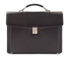 Black leather briefcase