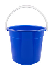 Blue bucket isolated on white background