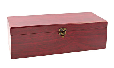 Wooden brown casket isolated