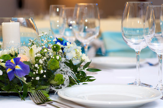 Decorated banquet table