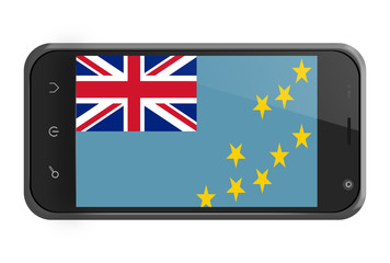 Tuvalu flag on smartphone screen isolated