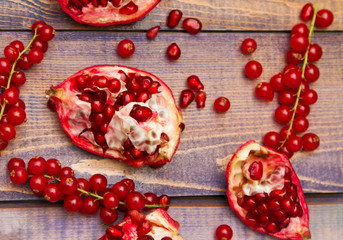 red berries  on a wooden table