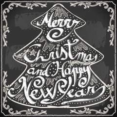 Vintage Greeting Card Text on a Blackboard