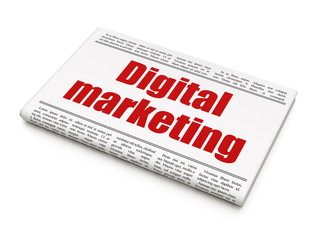 Advertising news concept: newspaper headline Digital Marketing