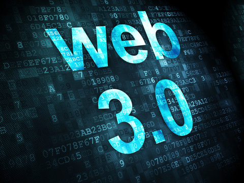 SEO web development concept: Web 3.0 on digital background