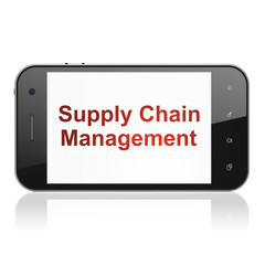 Marketing concept: Supply Chain Management on smartphone