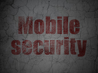Protection concept: Mobile Security on grunge wall background