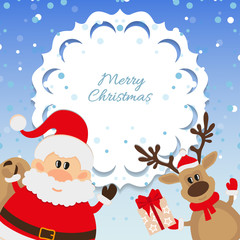 Santa Claus and reindeer background for Christmas