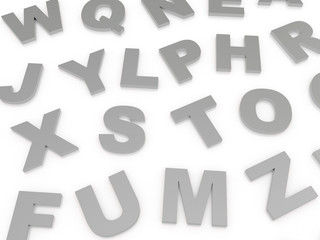 letters of the English alphabet.