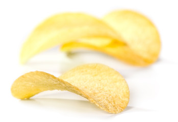 Potato chips, isolated