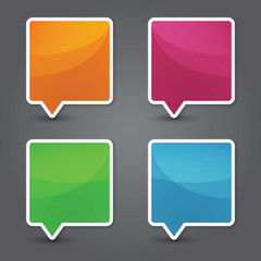 Set of colorful 3d speech bubbles