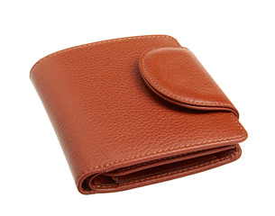 Brown wallet isolated on white background