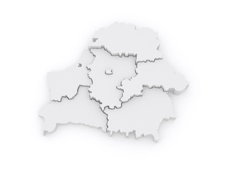 Obraz premium Three-dimensional map of Belarus.
