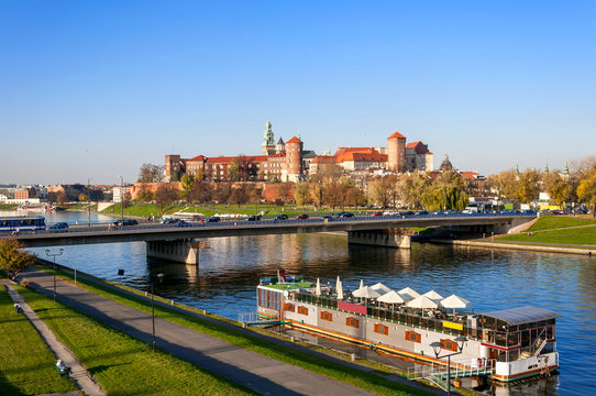 Krakow Panorama with Wawel Castle and Vistula River