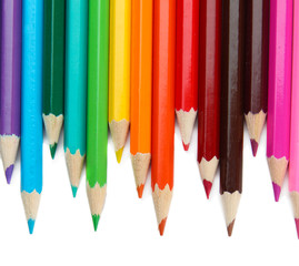 Colour pencils isolated on white