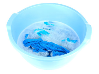 Soaking things in bowl isolated on white