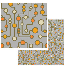 Seamless modern retro circuit pattern