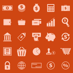 Money color icons on orange background