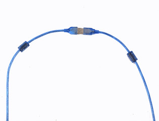 Blue USB cable isolated