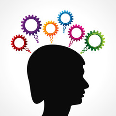 Thinking of mechanics concept with cog wheel stock vector