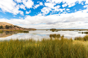 Lake Titicaca,South America, located on border of Peru