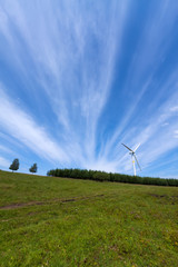 wind power generator on the grassland