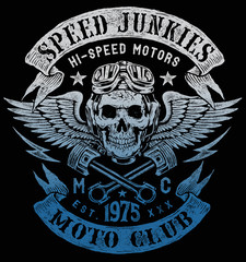 Fototapeta premium Speed Junkies Motorcycle Vintage Design