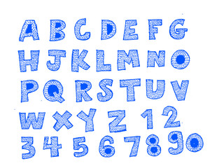 Design of line Font Sketch Hand drawing vector letters