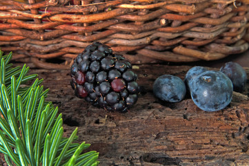 Blackberry and blueberry