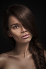 Fototapeta premium Beautiful Woman with Straight Long Hair