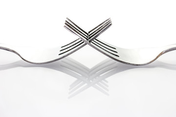 Kitchen forks in an abstract design.
