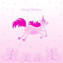 Christmas card with a dreamy horse