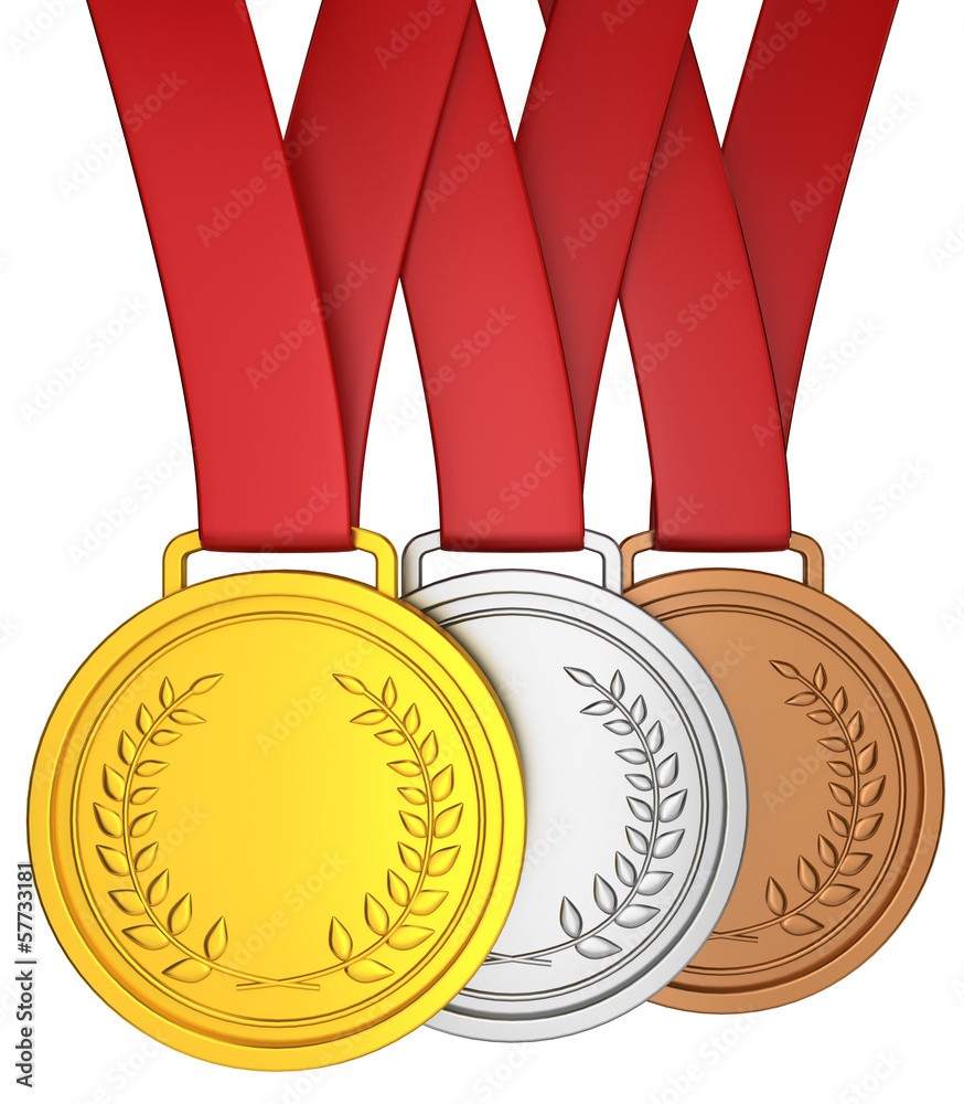 Sticker Medal with red ribbon