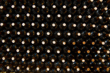 Wine bottles in a row as a pattern with cork