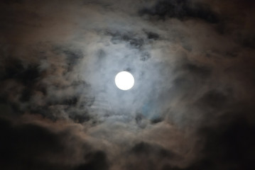 Naklejka na ściany i meble Moon in the cloudy night