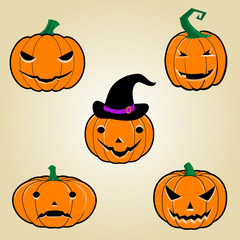 Halloween Pumpkins icon set