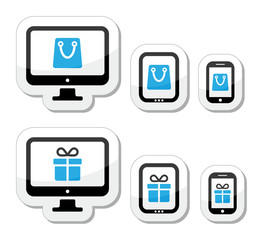 Fototapeta premium Shopping online, internet shop icons set