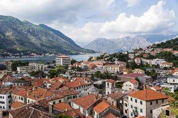 Naklejka na ściany i meble View of town and bay of Kotor