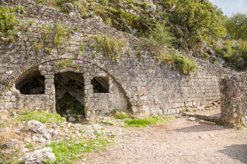 Fototapeta na wymiar Construction in fortress of Kotor