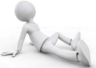 3D Render of an character lying on the floor