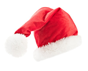 Santa Claus red hat isolated on white background
